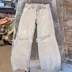 AE Strigid Ripped High-Waisted Stovepipe Jean